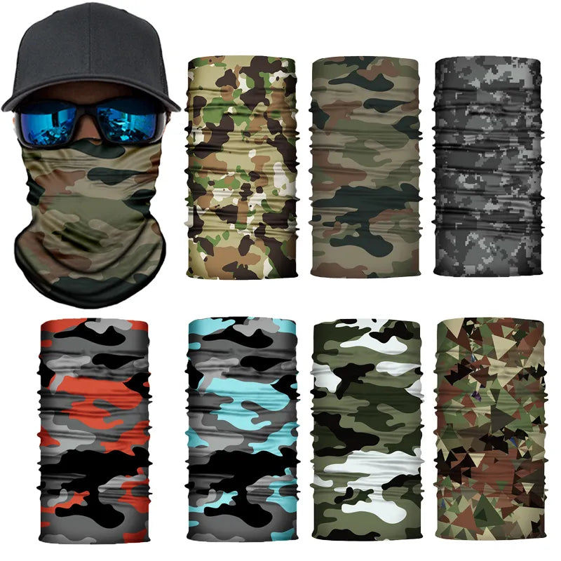 Camouflage Cycling Face Mask Tactical Military Scarf Neck Gaiter Men Seamless Bandana Women Headband Balaclava Tube Face Shield-WAYBIKER