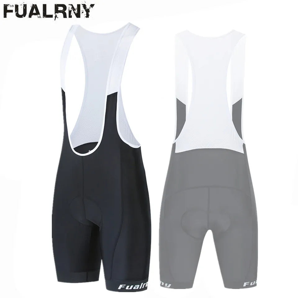 FUALRNY Team Men Cycling Bib Shorts Black Pad Mountain Bike Shorts High End Outdoor Breathable Bike Cycling Shorts Bicycle wear