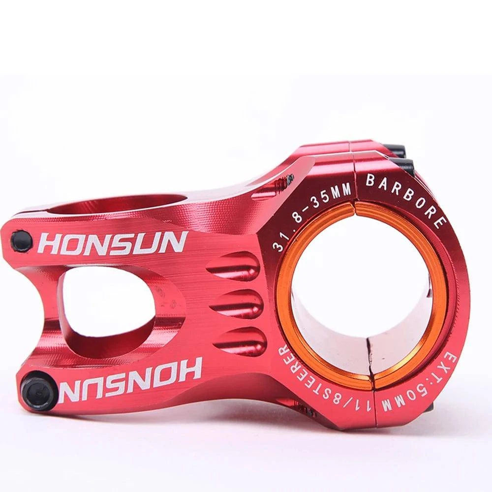 HONSUN bicycle stem 31.8mm 35mm MTB mountain bike handlebar stem 28.6mm ahead short 50mm 0 degree 158g Al-alloy hollow CNC AM/XC-WAYBIKER