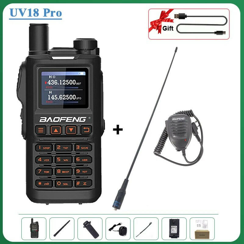 Baofeng UV18 Pro Orange Walkie Talkie 999 Channels 4 Bands UV18i UVi Two Way Radio UV18H L UV-G28 Handheld Transceiver Powerful-WAYBIKER