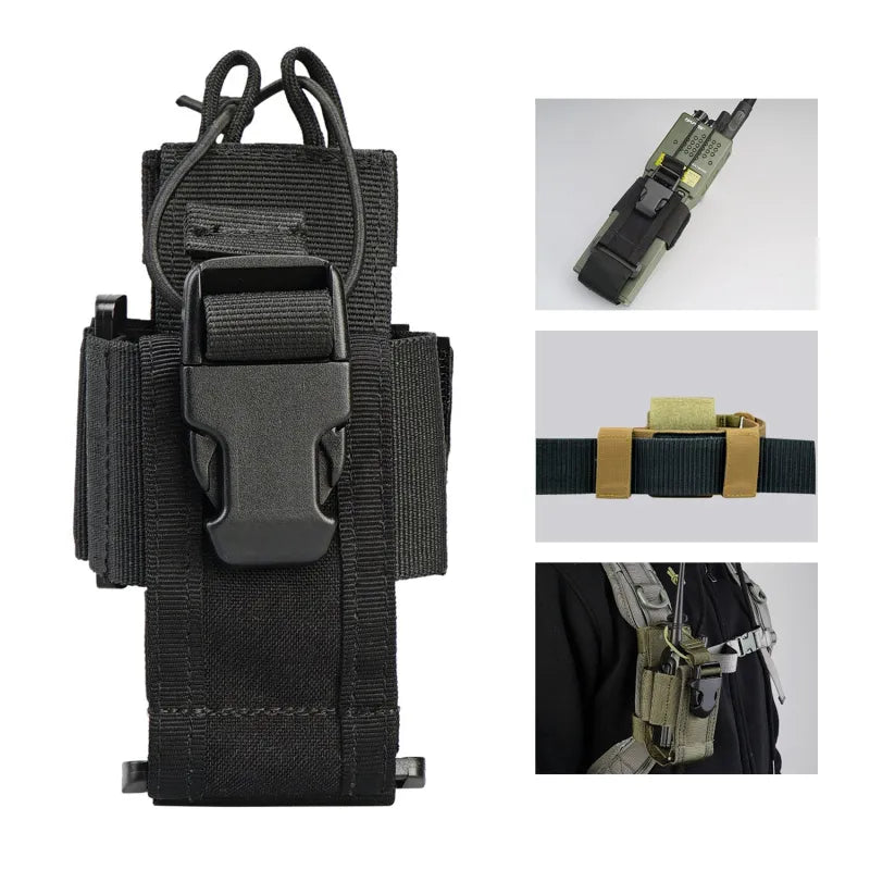 Oxford Pouch Radio Walkie Talkie Holder Bags Belt Pack Hunting Accessories Magazine Pouch Outdoor Equipment Intercom Bag-WAYBIKER