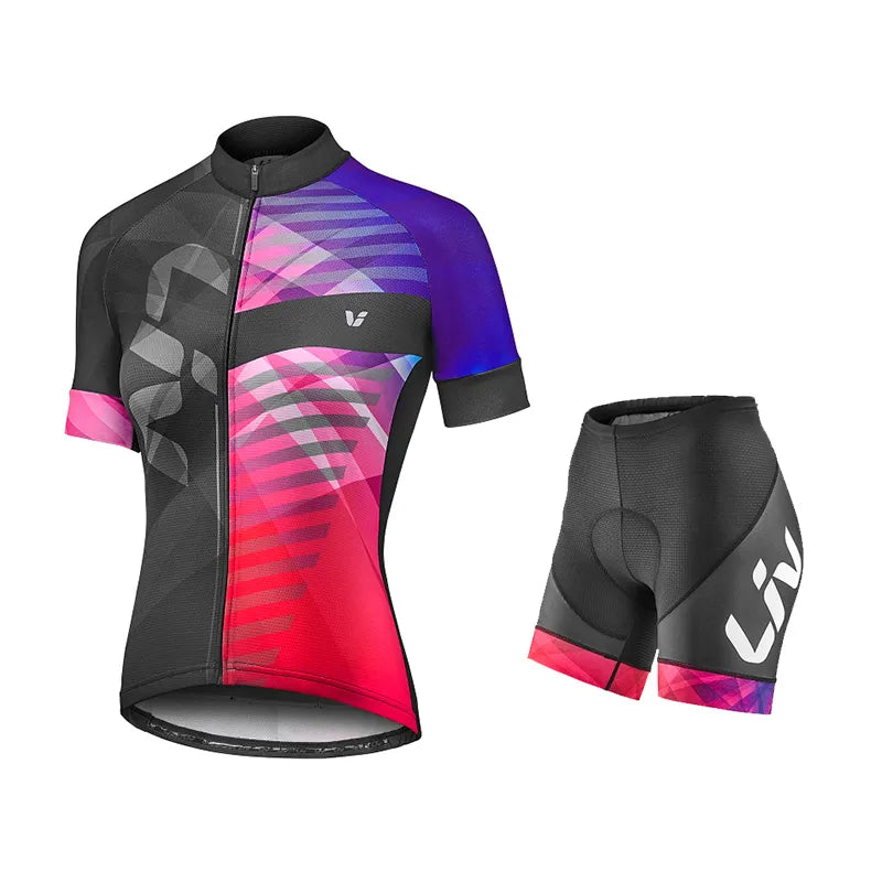 Liv Cycling Shorts Set 2023 New Women Cycling Jersey Bike Clothing Suit Liv Team Version Racing Suit Roupa Ciclismo Feminine-WAYBIKER