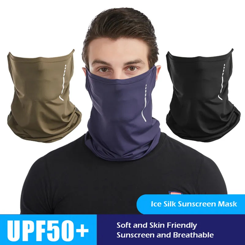 Breathable Summer Cycling Headwear Ice Silk Anti UV Outdoor Sport Running Scarf Dustproof Men Women Bike Mask