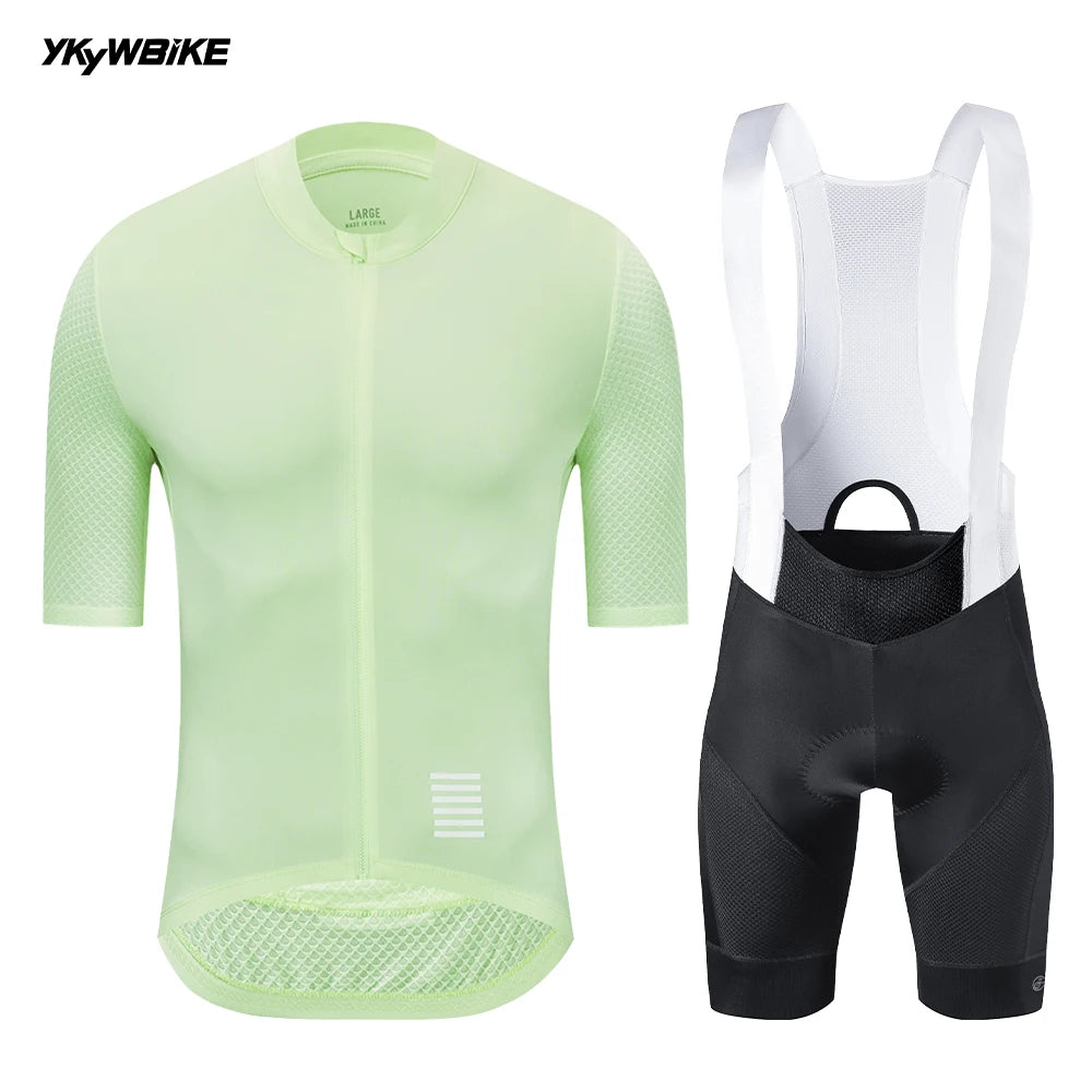 YKYWBIKE Men's Cycling Set Summer Cycling Jersey Kits Road Bike Clothes Bicycle Clothing Riding Maillot Cycling Clothing