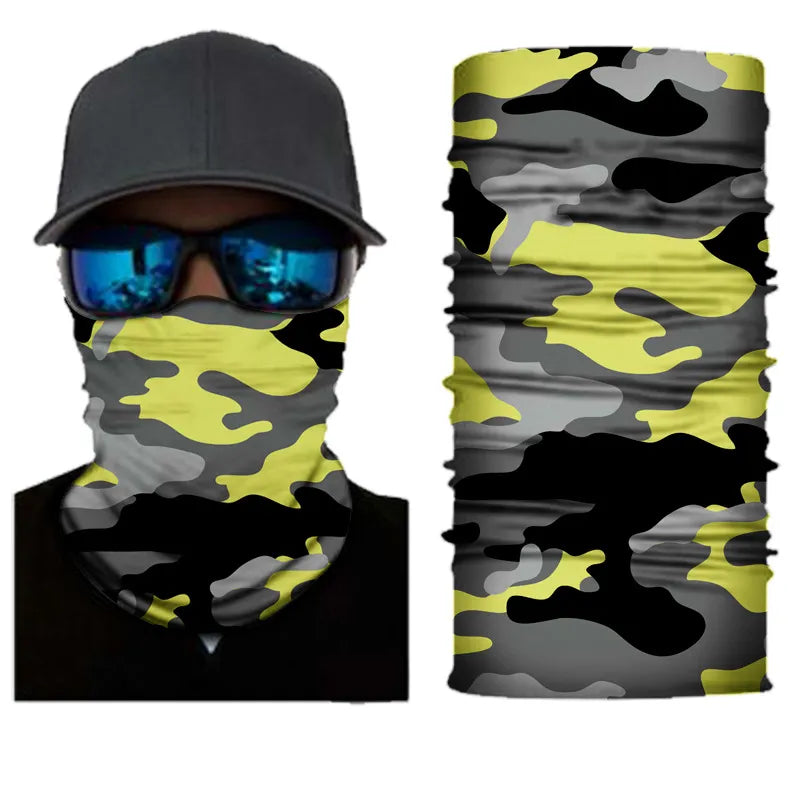 Camouflage Seamless Balaclava Magic Scarf Cycling Outdoors Neck Warmer Tube Half Face Shield Headband Military Army Neckerchief-WAYBIKER