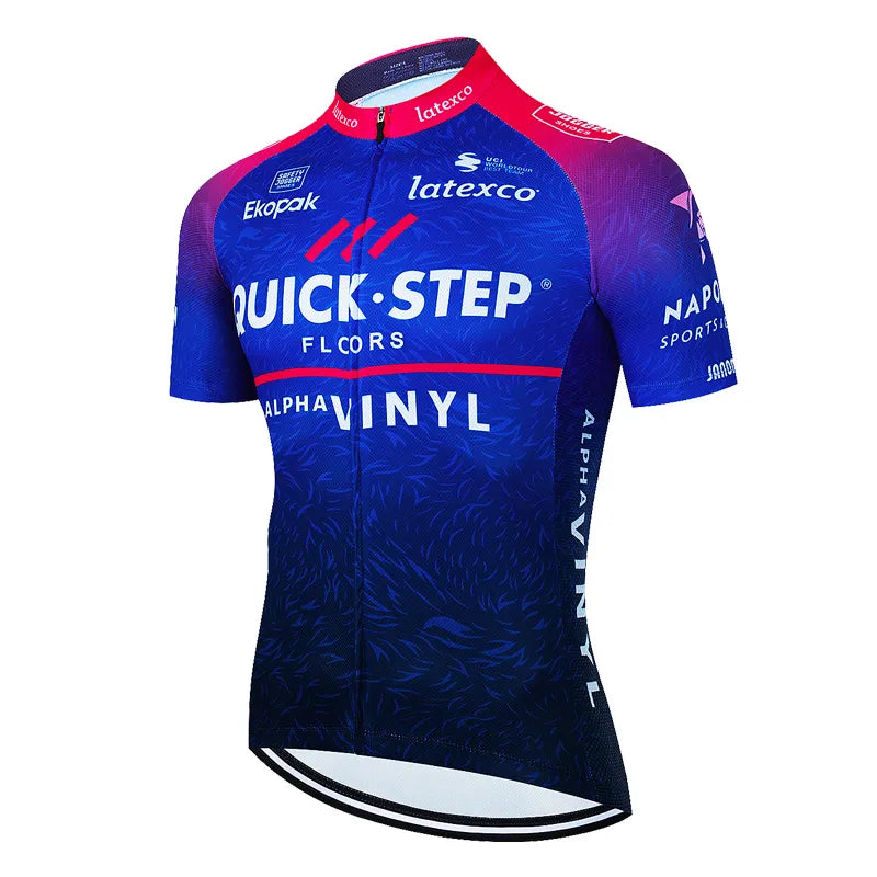 QUICK STEP 2023 Summer Cycling Jerseys Men Bike Short sleeve Clothing MTB Bicycle Ropa Ciclismo Cycling Clothing Quick Dry-WAYBIKER