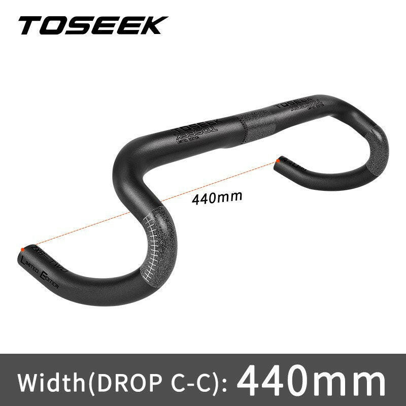 TOSEEK Full Carbon Fiber Handlebar 380/400/420/440mm Bent Bar Black Matte Finish Road Bike Carbon Handlebar Bicycle Parts-WAYBIKER