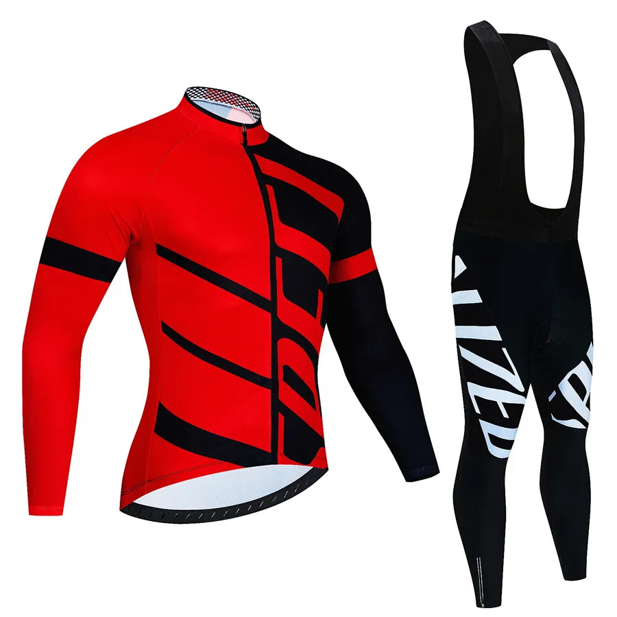 Cycling Team Men's Cycling Jersey Long Sleeve Set MTB Bike Clothing Tenue Velo Homme Bicycle Wear Trouser Cycle Uniform Kit-WAYBIKER