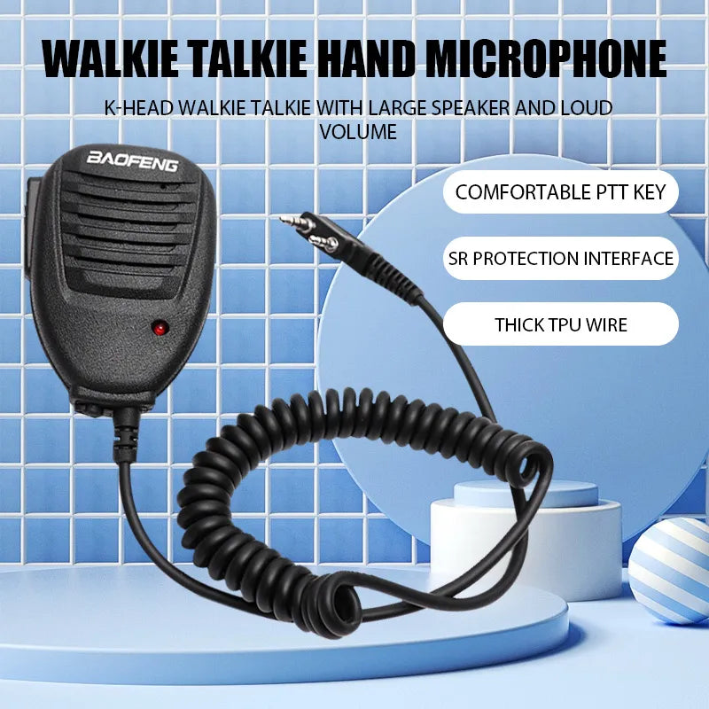 IP54 Waterproof Microphone Walkie Talkie Tangent Mic Shoulder Speaker PTT for Kenwood Baofeng UV-5R UV82 RT622-WAYBIKER