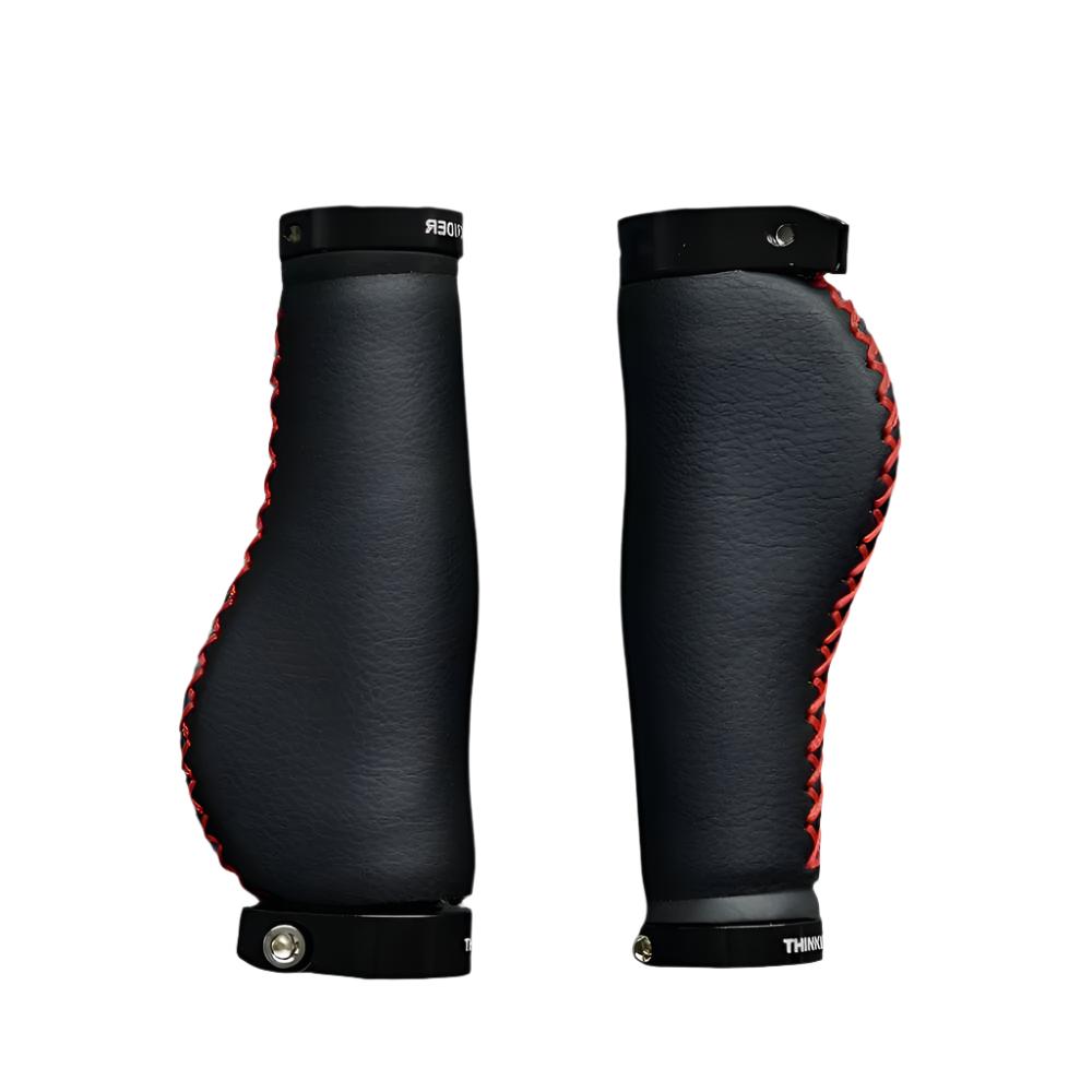 ThinkRIder Fiber leather Bicycle Handlebar Grips City Bike Scooter MTB Cover Handle Bar End Non-slip Aluminum Lock