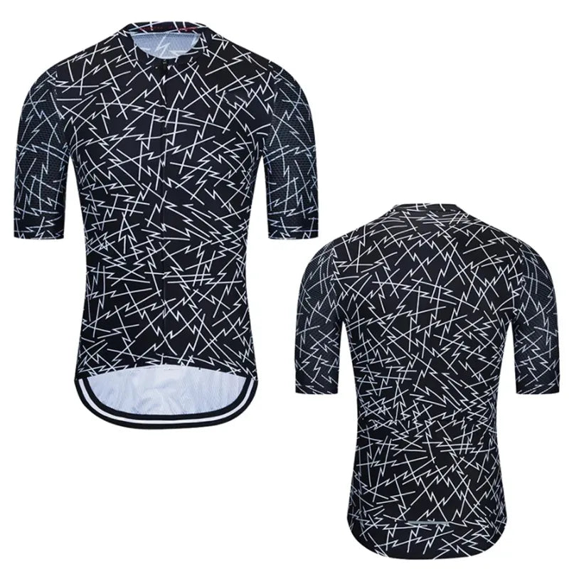 Classic Black Men Cycling Jersey 2023 Cycling Racing Tops Short Sleeve Cyclist Clothes Shirt Maillot Summer Bicycle Bike Wear-WAYBIKER