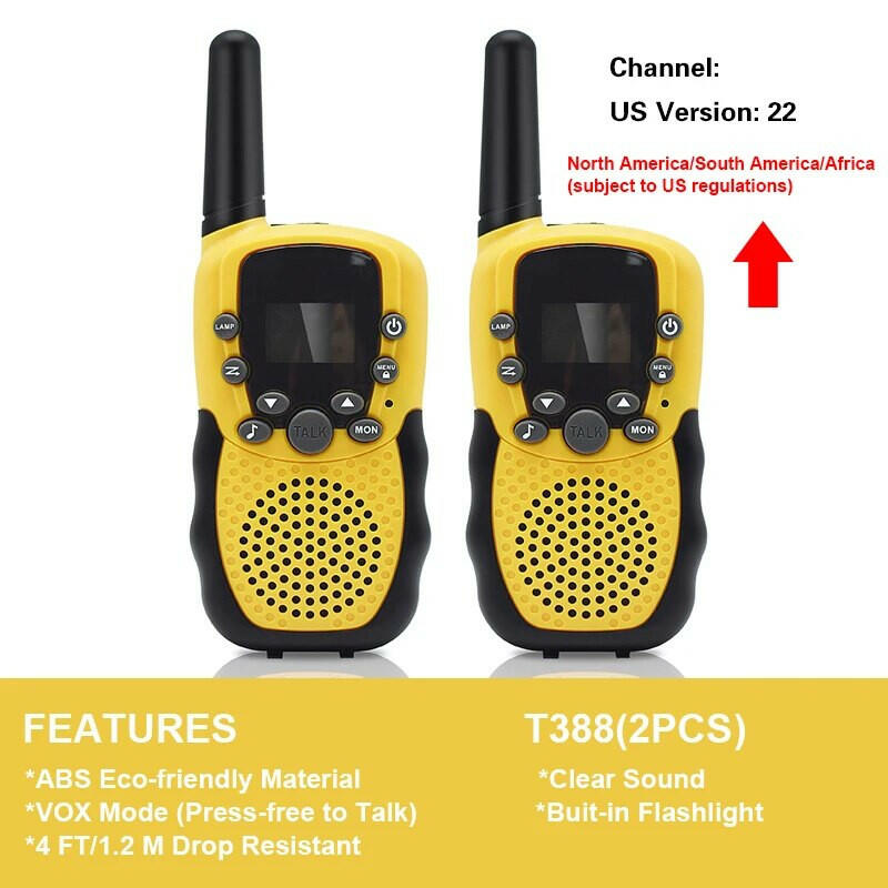 T388 Walkie Talkie Children 2Pcs Radio Receiver Walkie Talkie Toy Kids Birthday Gift Child Toys for Boys Girls 3 Km Hand-held-WAYBIKER