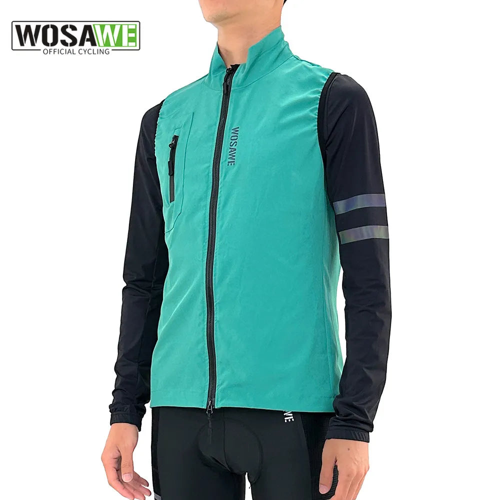 WOSAWE Summer Cycling Jacket Vest Bicycle Windshield Windproof Sleeveless For Men Bike Clothing Cut Wind Ultralight