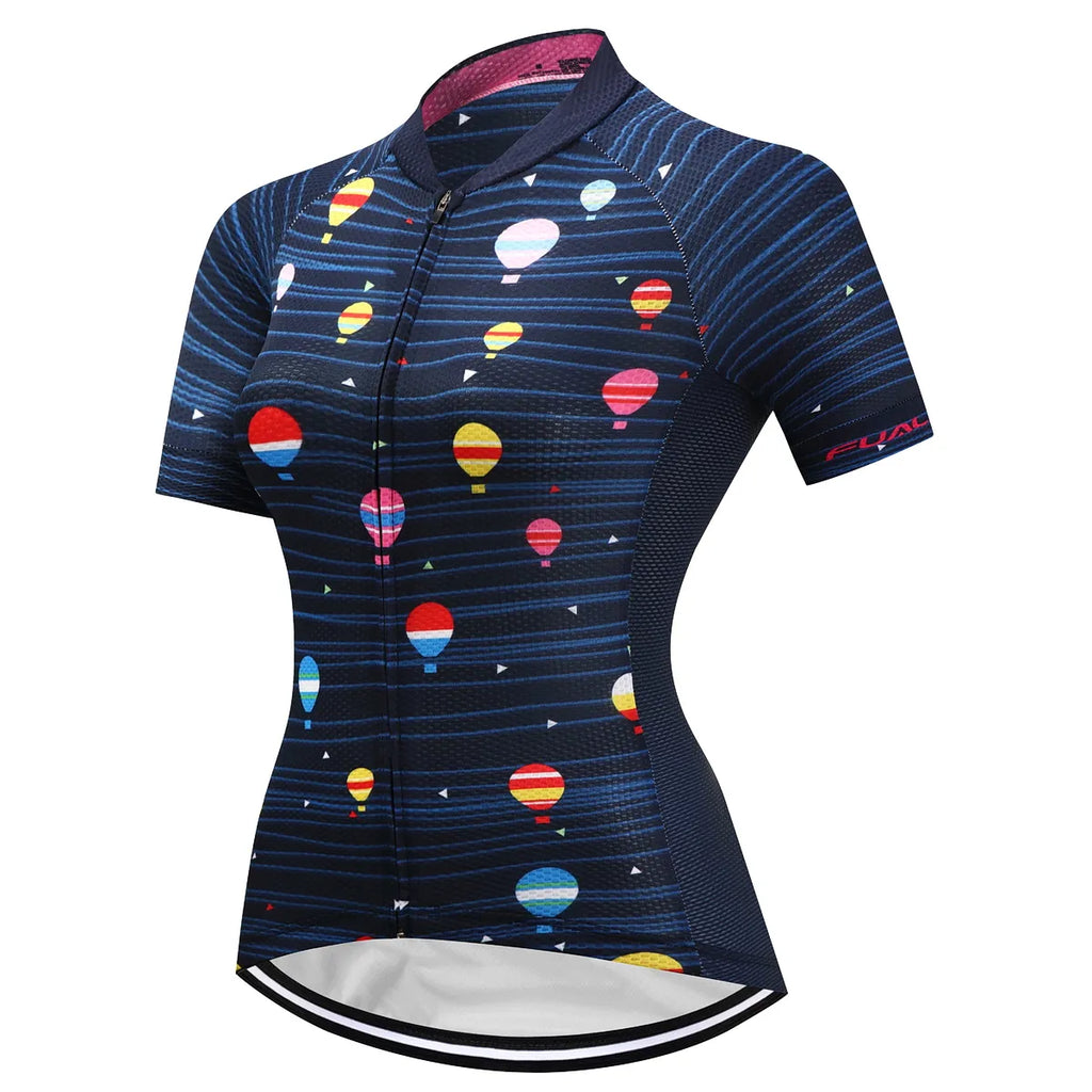 Women's Short Sleeve Cycling Jersey Summer Mountain Bike Outdoor Cycling Clothing Bicycle Clothing Quick-Dry Breathable Clothes-WAYBIKER