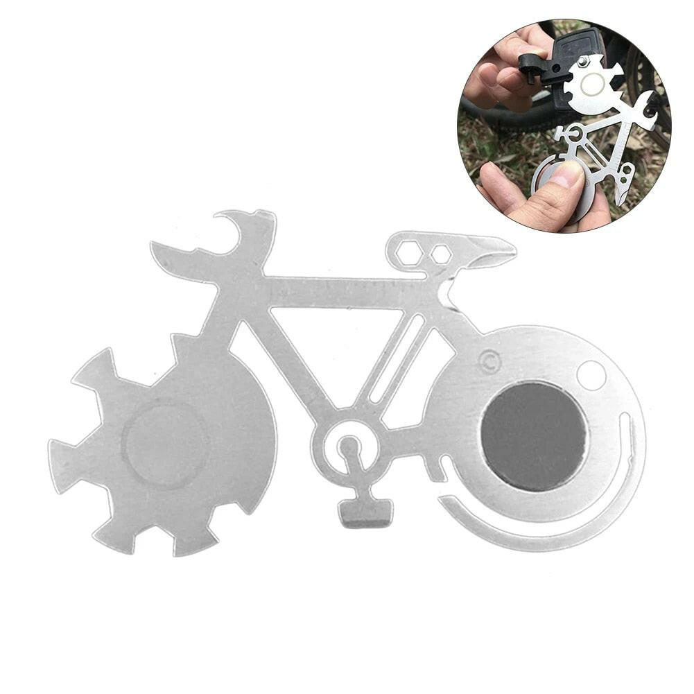 1Pcs Portable Bicycle Shape Wrench Outdoor Multi-purpose Keychain Bicycle Shape Camping Tools Repair Wrench Bike Repair Tool-WAYBIKER