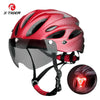 X-TIGER Adult Bike Helmet with LED Rear Light Dual Mode Goggle Cycling Helmet Fit 58-62cm Lightweight Breathable Bicycle Helmets