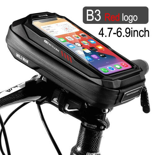 New Bike Phone Holder Bag Case Waterproof Cycling Bike Mount 6.9in Mobile Phone Stand Bag Handlebar MTB Bicycle Accessories-WAYBIKER