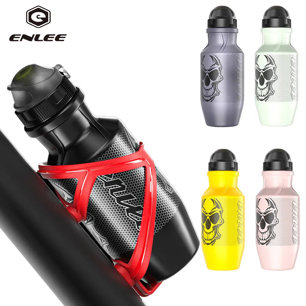 ENLEE 550ml Bicycle Water Bottle Food Grade Sports Fitness Running Riding Camping Hiking Kettle Leak-proof Bike Bottle Cage