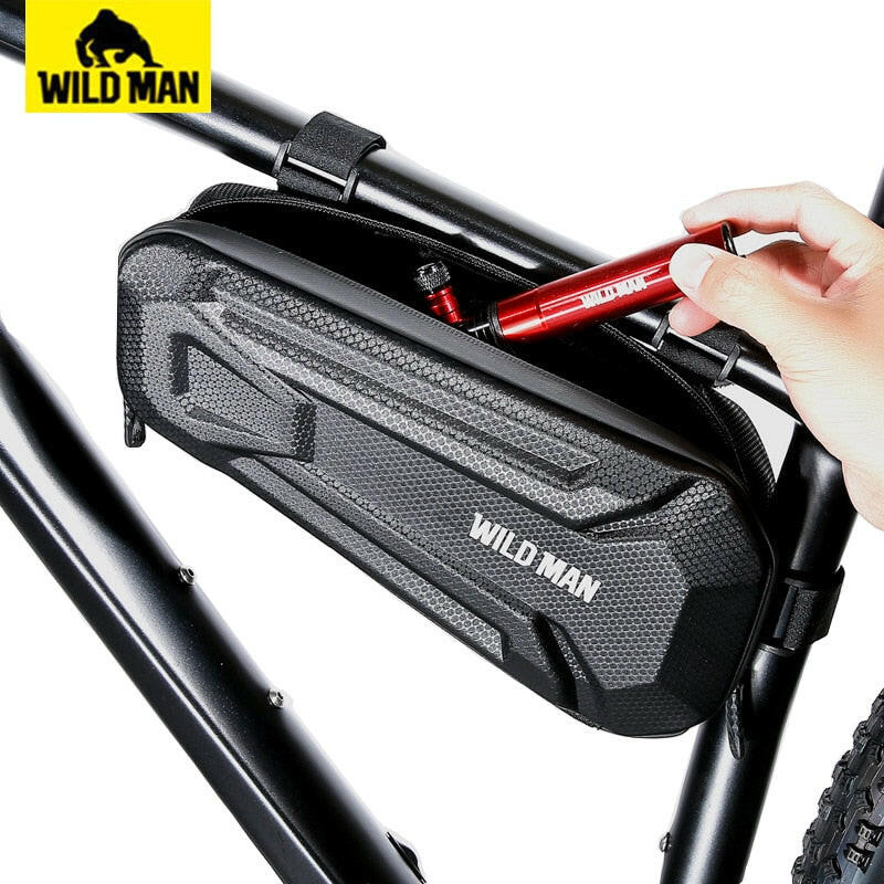 WILD MAN Bicycle Bag EVA Hard Shell Rainproof Bike Triangle Tool Bag  Reflective  Cycling Frame Bag  Mtb Accessories1.8L-WAYBIKER