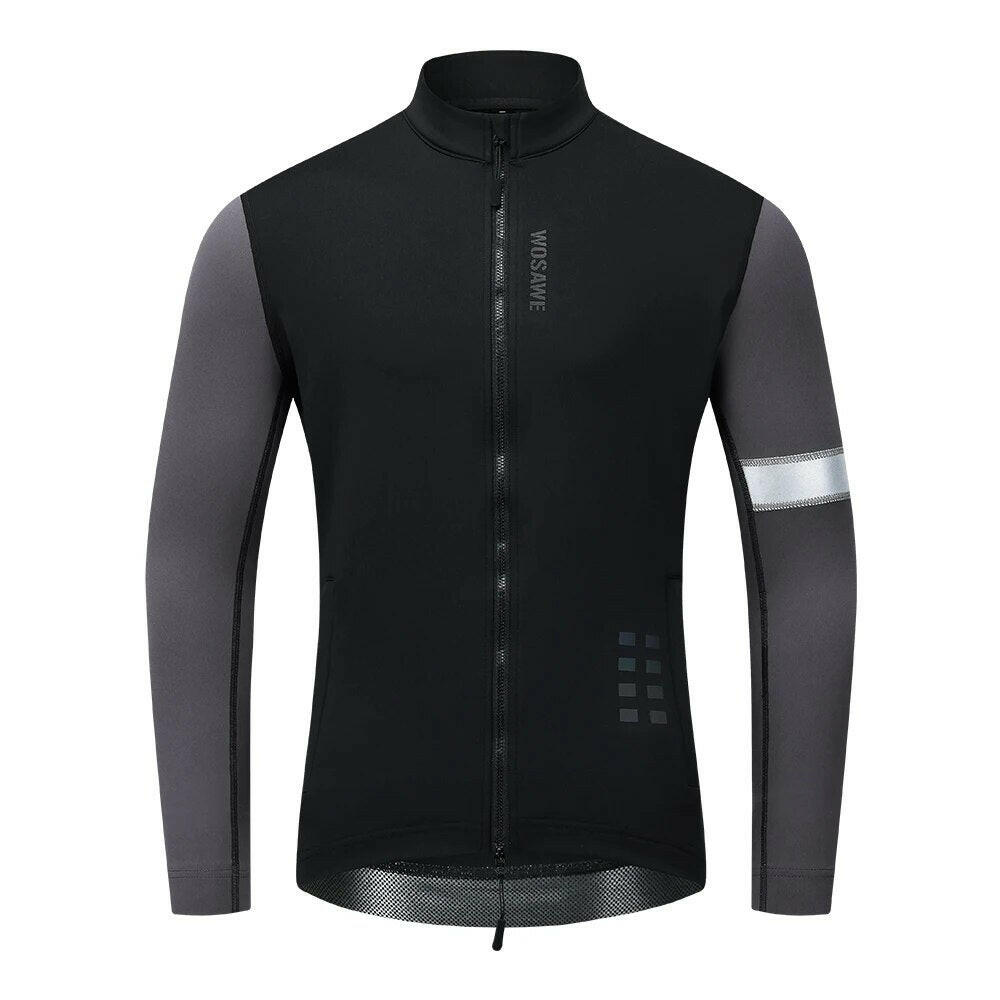 WOSAWE Mens Winter Thermal Cycling Jersey Keep Warm MTB Bike Coat Bicycle Clothing Long Sleeve Jerseys Ciclismo Jackets 5-15℃-WAYBIKER