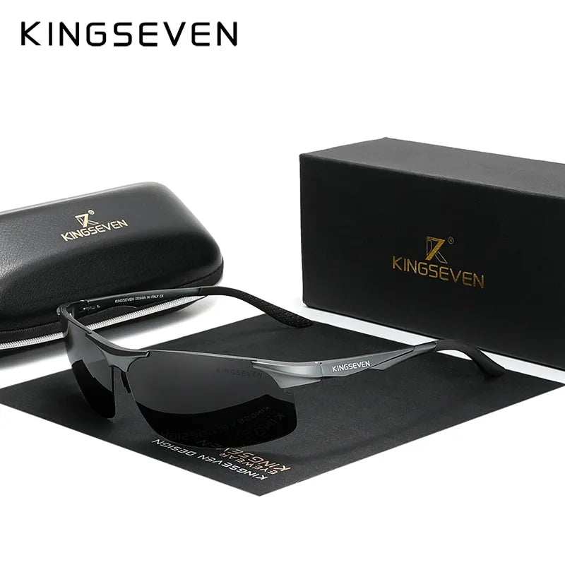 KINGSEVEN Cycling Polarized Men Aluminum Sunglasses Driving Mirror Lens Male Sun Glasses Aviation Women For Men Eyewear-WAYBIKER