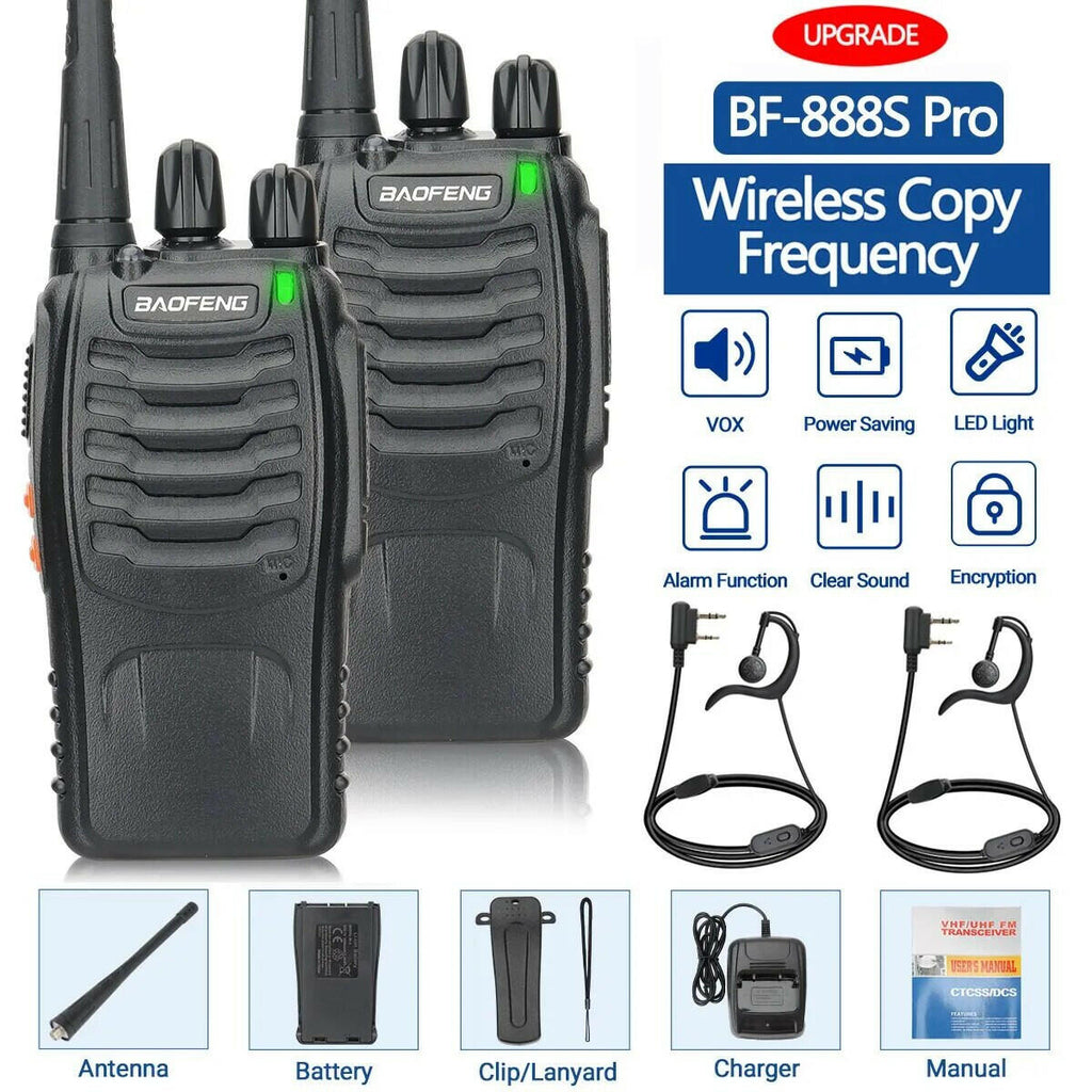 1/2 PCS Baofeng BF 888S Walkie Talkie UHF 400 470MHz 888s Long Range Two Way Ham Radios Transceiver for Hunting Hotel-WAYBIKER