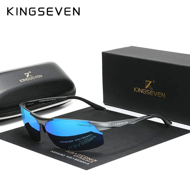 KINGSEVEN Cycling Polarized Men Aluminum Sunglasses Driving Mirror Lens Male Sun Glasses Aviation Women For Men Eyewear-WAYBIKER