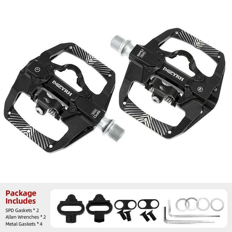 Two Usages Bicycle Pedal 2 In 1 With Free Cleat For SPD System MTB Road Aluminum Anti-slip Sealed Bearing Lock Accessories-WAYBIKER