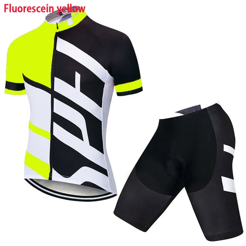 NEW Team 2024 Men Summer Short Sleeve Cycling Jersey Set MTB Maillot Ropa Ciclismo Bicycle Wear Breathable Cycling Clothing-WAYBIKER