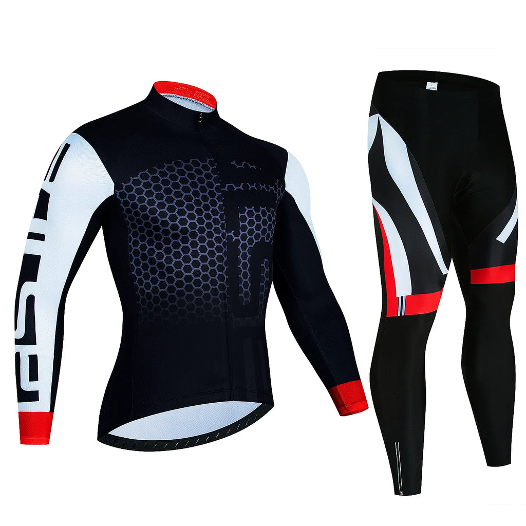 2024 Long Sleeve Cycling Jersey Set New Quick Step Mtb Bicycle Clothing Bicycle Maillot Ropa Ciclismo Mans Bike Clothes Cycling-WAYBIKER