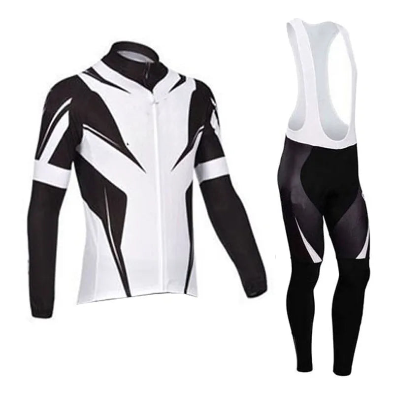 Cycling Team Men's Cycling Jersey Long Sleeve Set MTB Bike Clothing Tenue Velo Homme Bicycle Wear-WAYBIKER