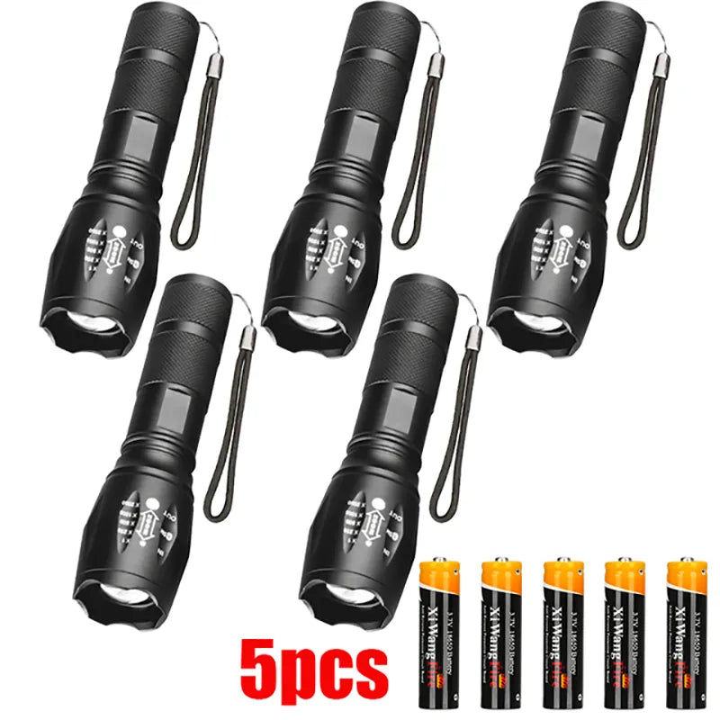 Powerful Portable LED Flashlight XML-T6 Torch Using 18650 Rechargeable Battery  Outdoor Camping Hiking Tactical Flash Light-WAYBIKER