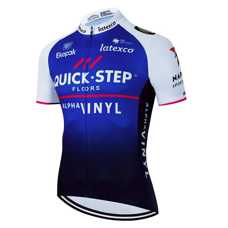 QUICK STEP Team Cycling Jersey Shirt Racing Sport Bicycle Shirt Ropa Ciclismo Pro Man MTB Bike Jersey Summer Cycling Wear 2023-WAYBIKER