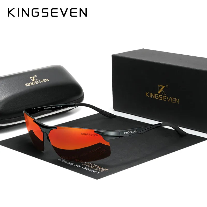 KINGSEVEN Cycling Polarized Men Aluminum Sunglasses Driving Mirror Lens Male Sun Glasses Aviation Women For Men Eyewear-WAYBIKER