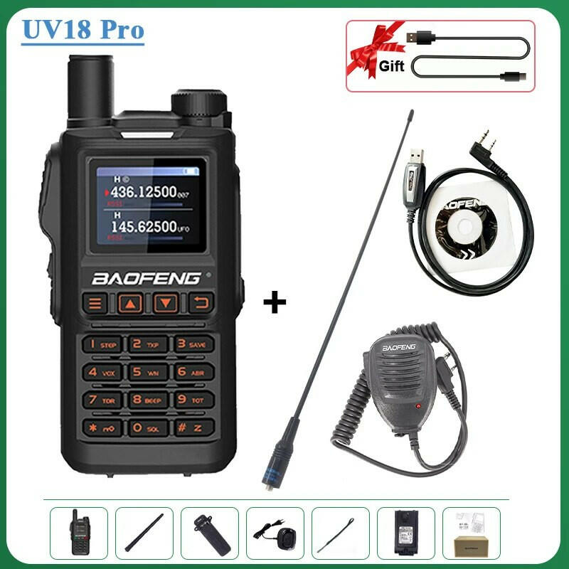 Baofeng UV18 Pro Orange Walkie Talkie 999 Channels 4 Bands UV18i UVi Two Way Radio UV18H L UV-G28 Handheld Transceiver Powerful-WAYBIKER