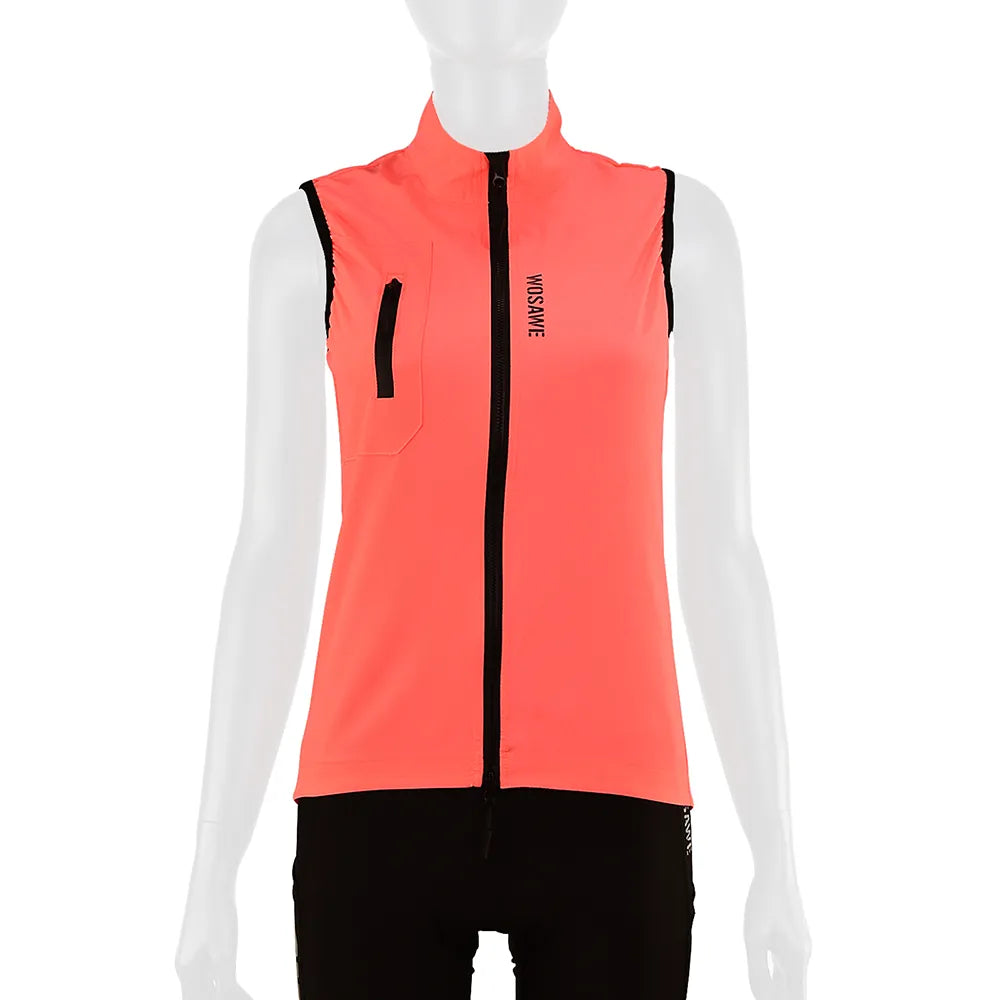 WOSAWE Women's Cycling Vest Windproof Sportswear Sleeveless Quick Dry Road Underwear Comfortable Bicycle For Female Tops Bike