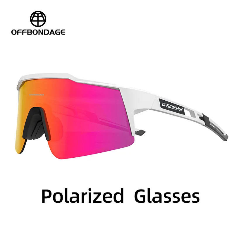 OFFBONDAGE Cycling Glasses Polarized Sunglasses Bicycle Goggles Sports With Myopia Frame UV Protection Cycling Eyewear Flexible