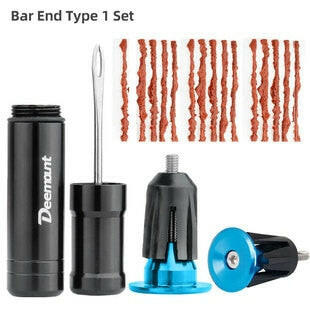 Bicycle Tubeless Tyre Repair Tool Set Bar End Hidden Glue Free Bike Tyre Drill Puncture Repair Tool-WAYBIKER