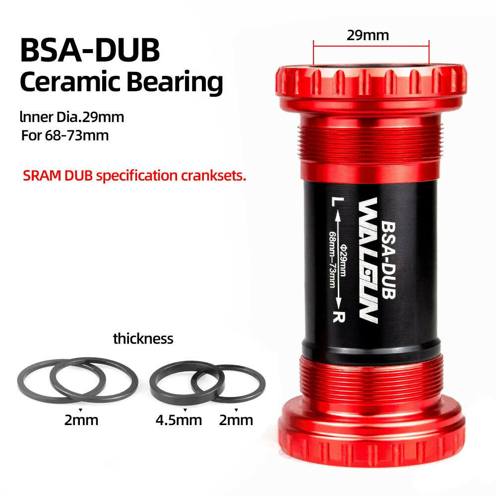 Walgun Bicycle Bottom Bracket BSA Thread Kit Road MTB Bike Frame 68/73 for Axis 24/22 and 29/30mm for Shimano SRAM GXP Crankset