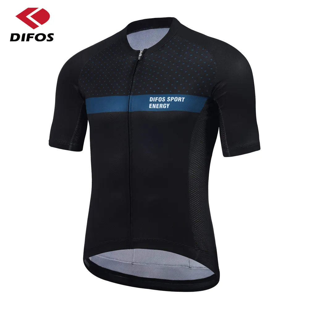 DIFOS Men Cycling Jersey Summer Breathable MTB Maillot Bike Shirt Short Sleeves Road Bicycle Clothing Anti-Pilling Sportswear