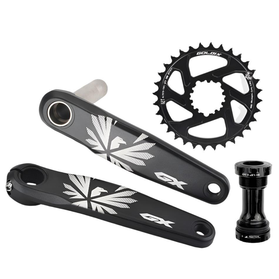 GX Bicycle Crankset GXP MTB Bike Crank Chainring Bike 170mm 175mm Black 0 Degree 30T 32T 34T 36T 38T Aluminum Alloy with Bottom-WAYBIKER