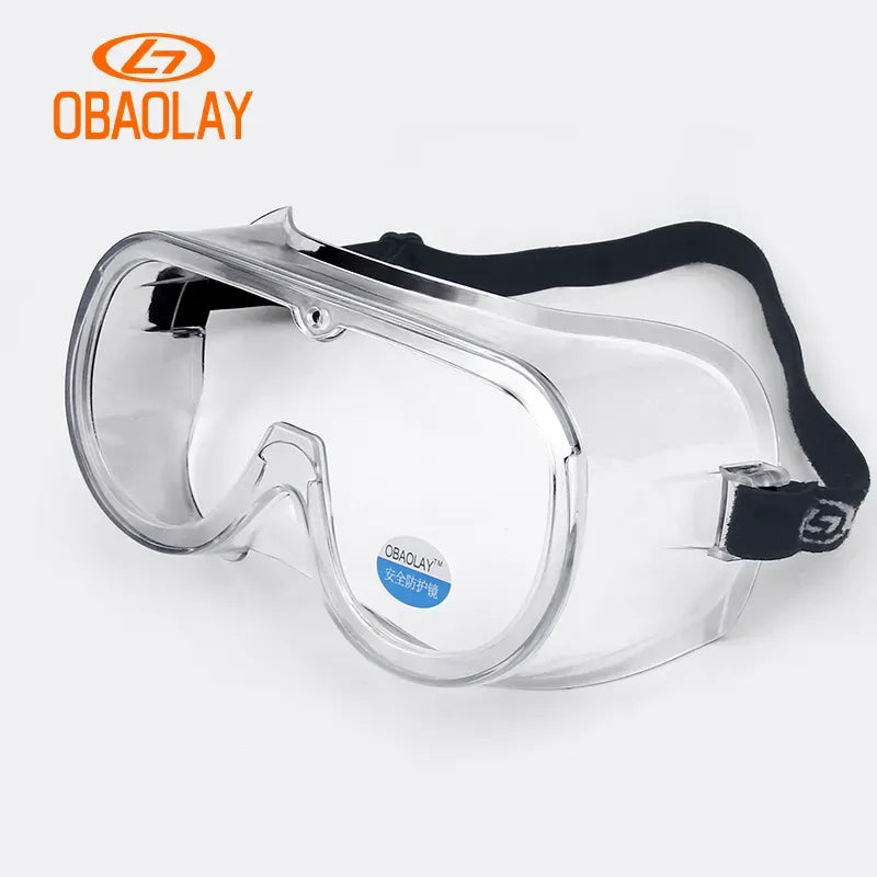 OBAOLAY Approved European Standard CE Safety Goggles PVC Frame PC lens Anti-fog Safety Glasses Transparent Protective Use To Ho