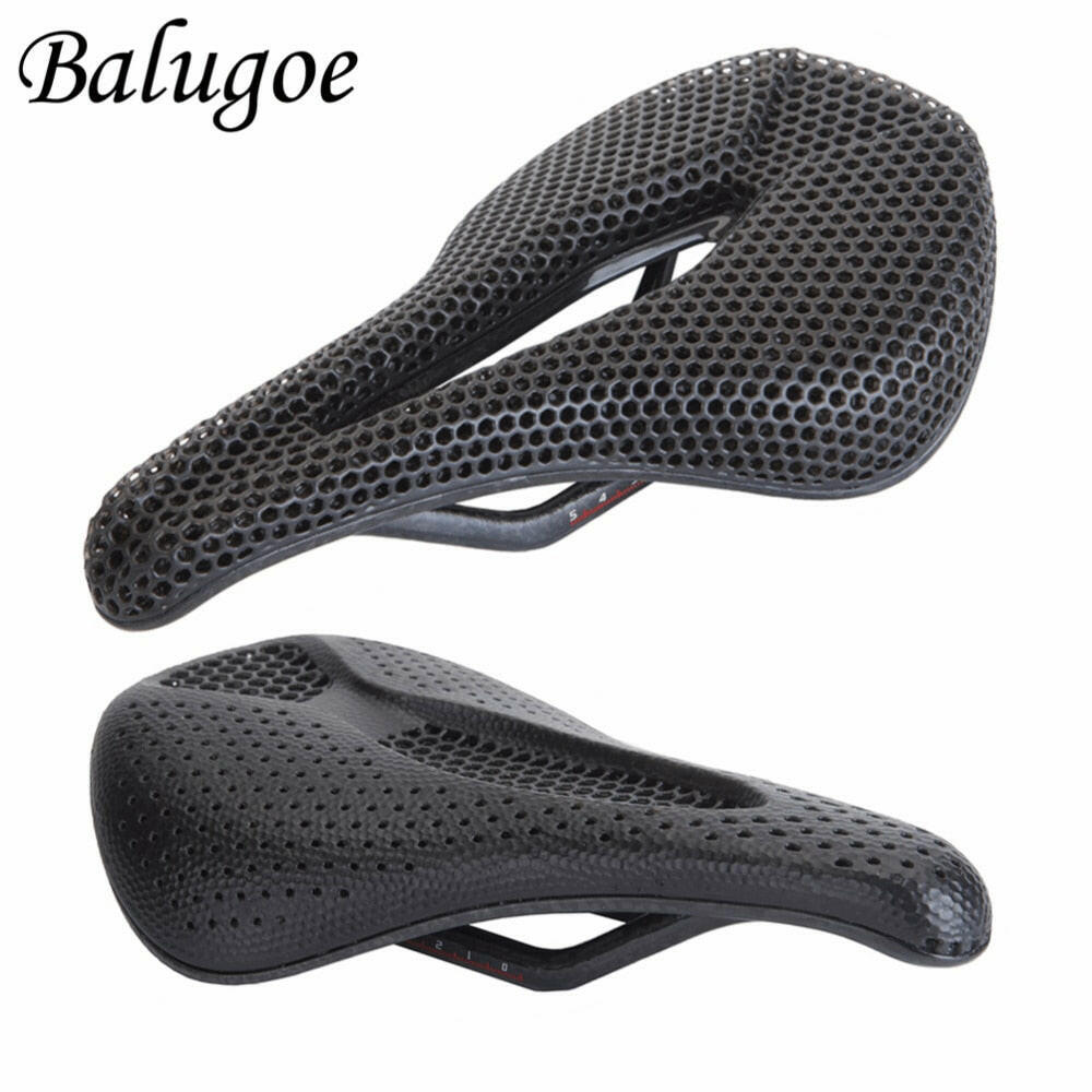 BALUGOE Bicycle 3D Printed Carbon Carbon Saddle Comfortable Road Bike MTB Seat Cozy Honeycomb Cushion Carbon 3D Seat Cushion-WAYBIKER