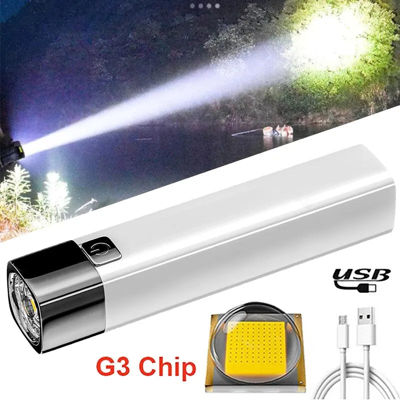 Mini Portable Super Bright LED Flashlight Household Long Range Outdoor Waterproof Lighting Strong Light Small White Flash Light-WAYBIKER