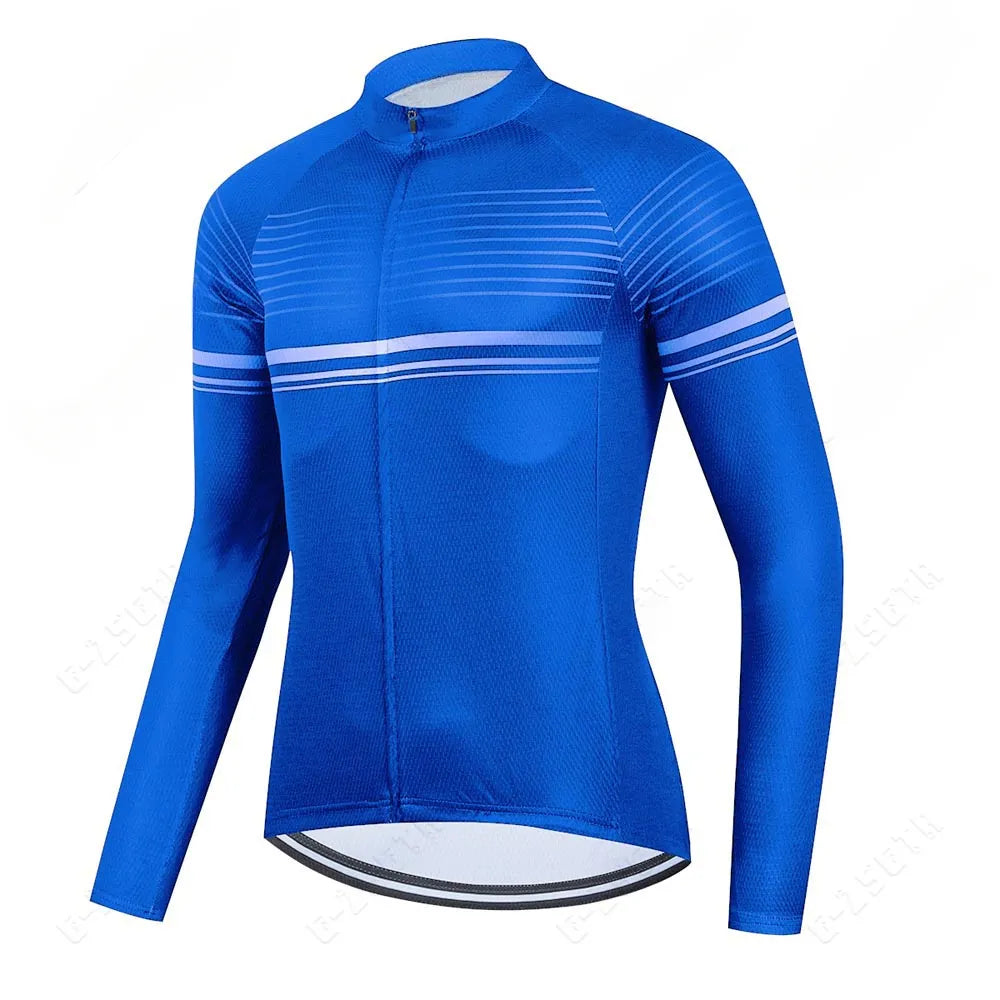 New Autumn Purple Long Sleeve Mens Cycling Jerseys MTB Bike Tops  Comfortable Bicycle Shirts-WAYBIKER