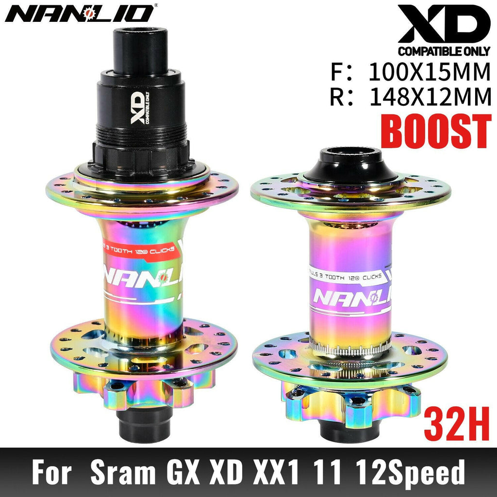 NanLio XM820 Boost Bicycle Hub Front 110x15MM Rear 12x148MM THRU TA 28H 32 Holes HG XD MS 8s 9s 10s 11s 12 Speed E-Bike Part-WAYBIKER