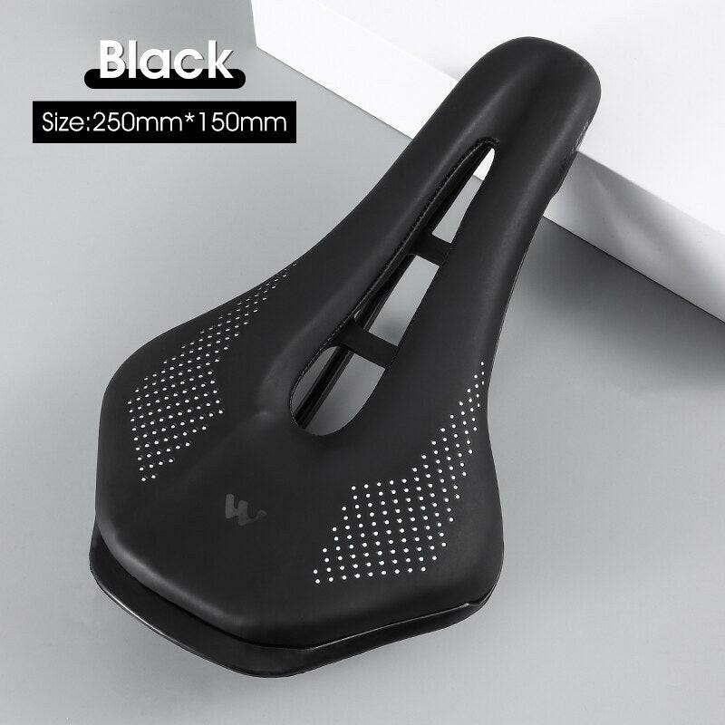 WEST BIKING Ultralight Mountain Bicycle Saddle MTB Short Nose Road Bike Seat PU Leather Hollow Prostatic Saddle Bicycle Parts-WAYBIKER