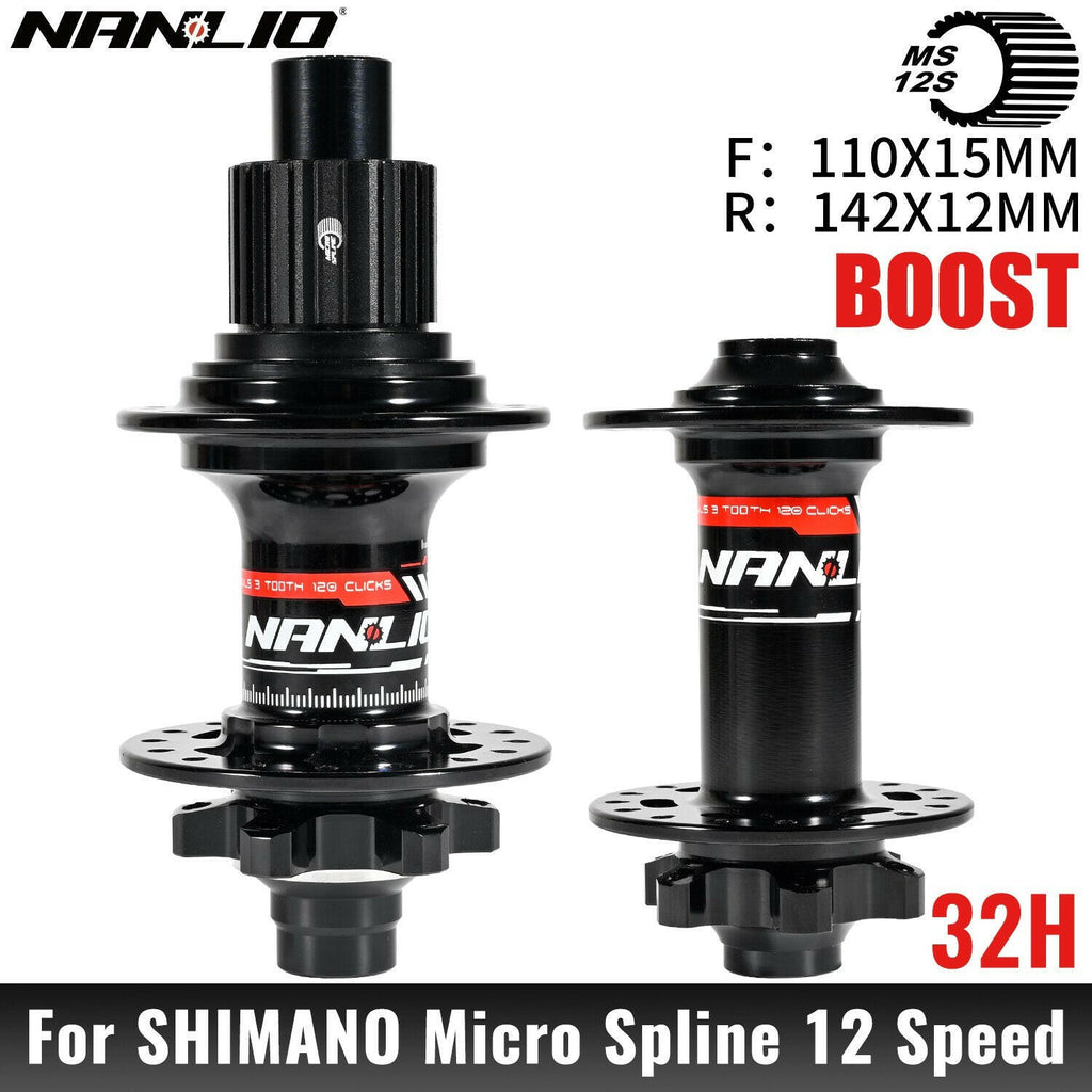 NanLio XM820 Boost Bicycle Hub Front 110x15MM Rear 12x148MM THRU TA 28H 32 Holes HG XD MS 8s 9s 10s 11s 12 Speed E-Bike Part-WAYBIKER