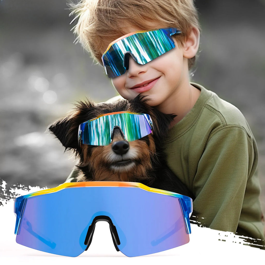 Kapvoe Cycling Sunglasses Suitable For Children Aged 5-17 Years Girls Boys Glasses Outdoor Sun Glasses Protection Classic Kids-WAYBIKER