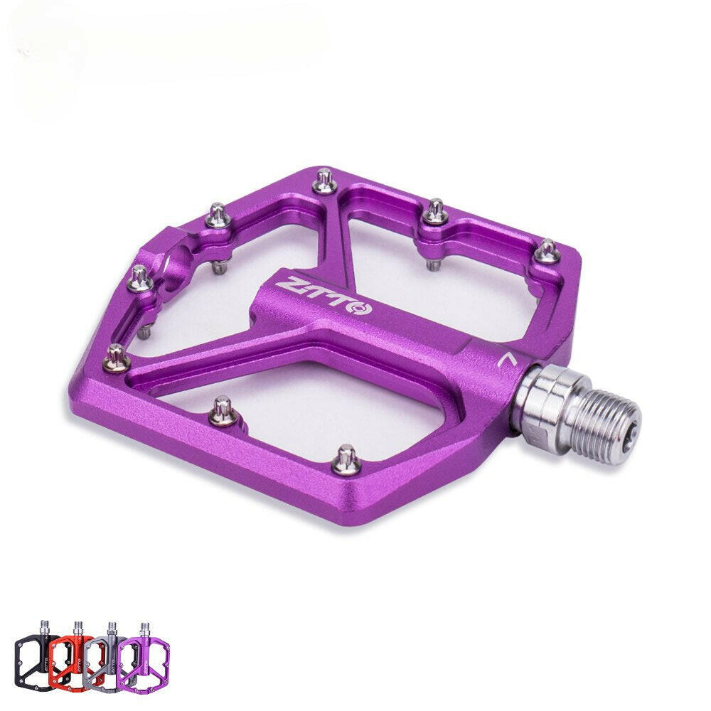 ZTTO MTB CNC Aluminum Alloy Ultralight Flat Pedal AM Enduro Bike Smooth Bearings 9/16 Thread Large Area For Gravel JT07